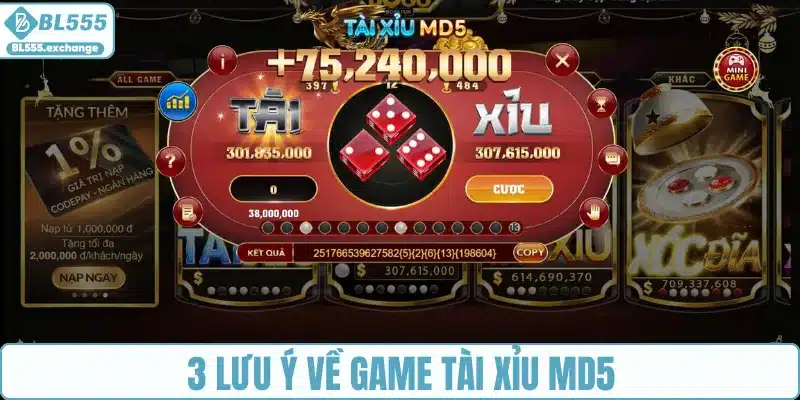 3 lưu ý về game Tài Xỉu MD5