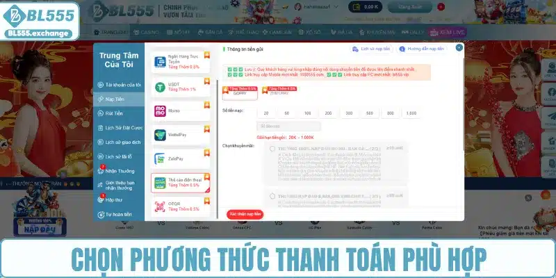 Chọn phương thức thanh toán phù hợp